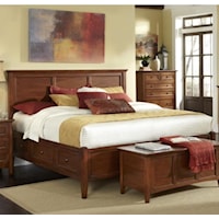 Transitional Queen Bed with 6 Storage Drawers