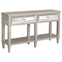 Glam Mirrored Top 2-Drawer Console Table