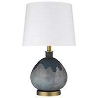 Blue and Brown 1-Light Table Lamp