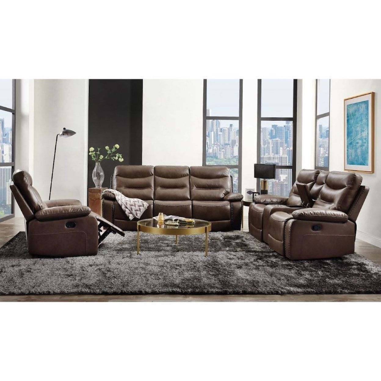 Acme Furniture Aashi Reclining Loveseat w/Console