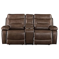 Casual Reclining Loveseat w/Console
