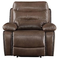 Casual Recliner with Nailhead Trim
