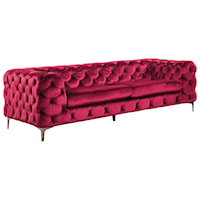 Glam Button Tufted Sofa with Metal Legs