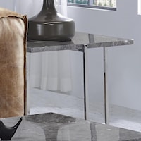 Contemporary End Table with Faux Marble Top
