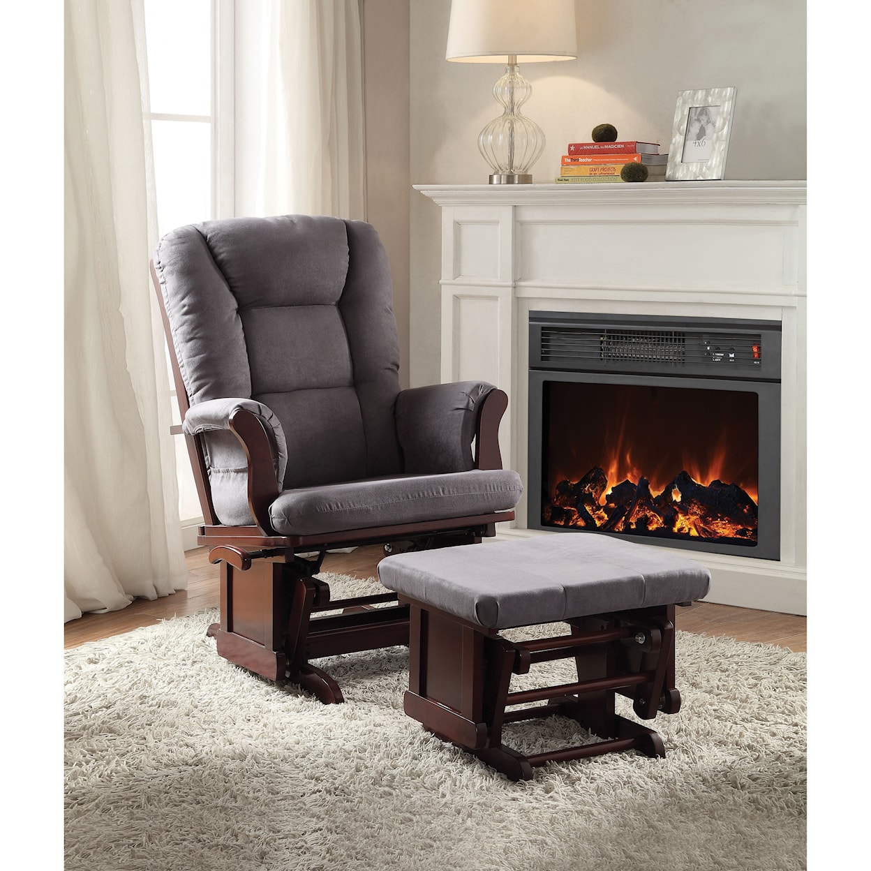 Acme Furniture Aeron 2PCPK Glider Chair and Ottoman
