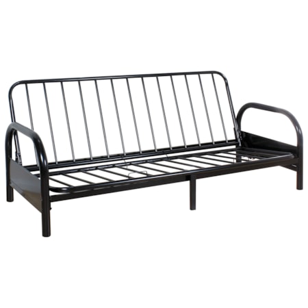 Futon w/ Black Adj Frame, 6&quot; Red Mattress