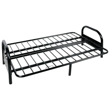 Futon w/ Black Adj Frame, 6&quot; Red Mattress