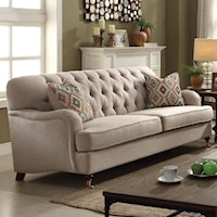 Traditional Sofa with Diamond Tufted Back