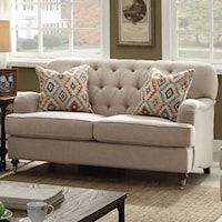 Traditional Loveseat with Diamond Tufted Back