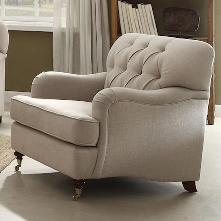 Traditional Chair with Diamond Tufted Back