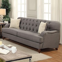 Traditional Sofa with Diamond Tufted Back