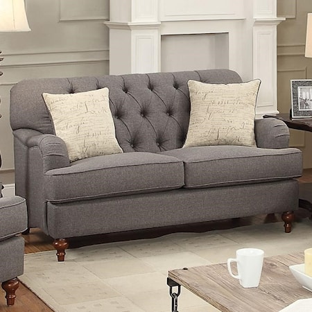 Traditional Loveseat with Diamond Tufted Back