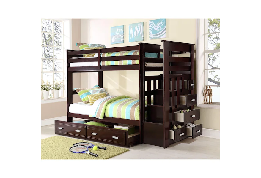 Allentown Storage Bunkbed with Trundle by Acme Furniture at A1 Furniture & Mattress