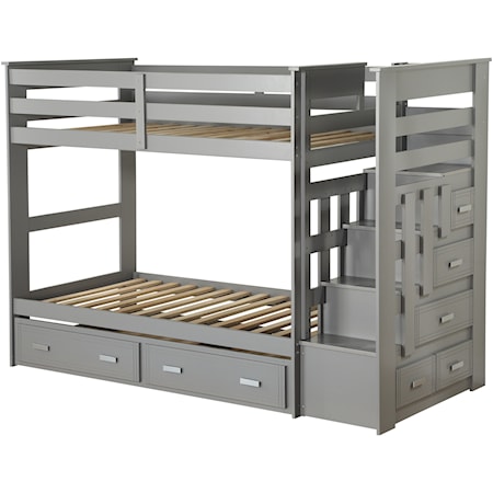 Storage Bunkbed with Trundle