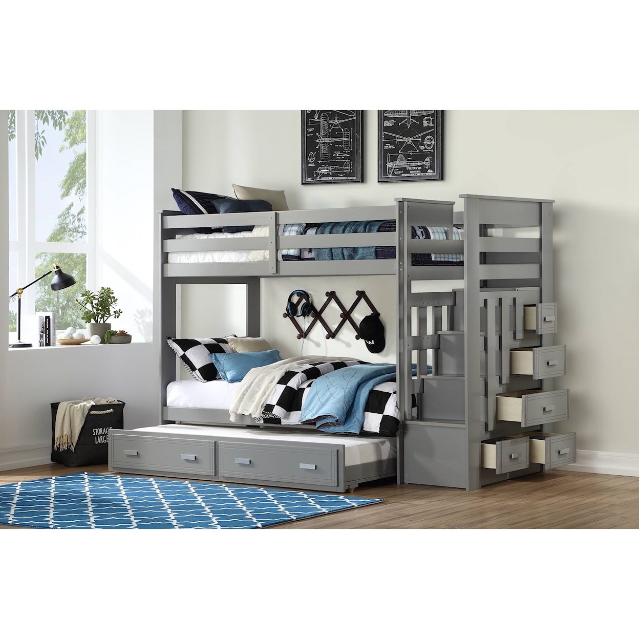 Acme Furniture Allentown Storage Bunkbed with Trundle