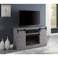 Relaxed Vintage TV Stand with LED Fireplace