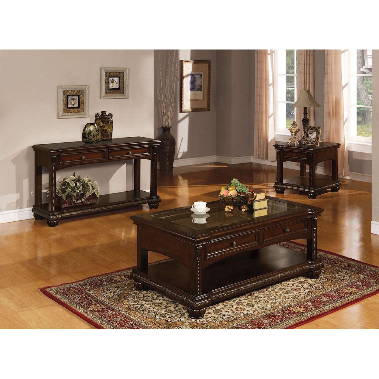 Acme Furniture Anondale Traditional Sofa Table