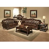 Acme Furniture Anondale Cherry Top Grain Leather Sofa