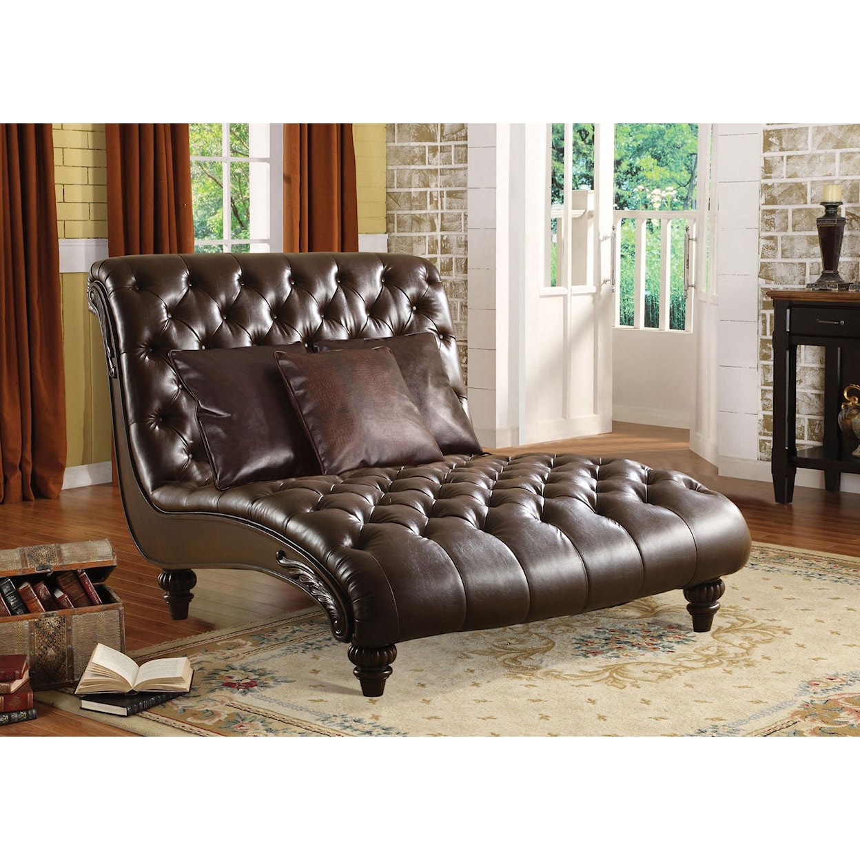 Acme Furniture Anondale Traditional Chaise Lounge