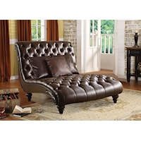 Traditional Tufted Chaise Lounge W/3 Pillows