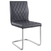 Contemporary Side Chair with Metal Legs