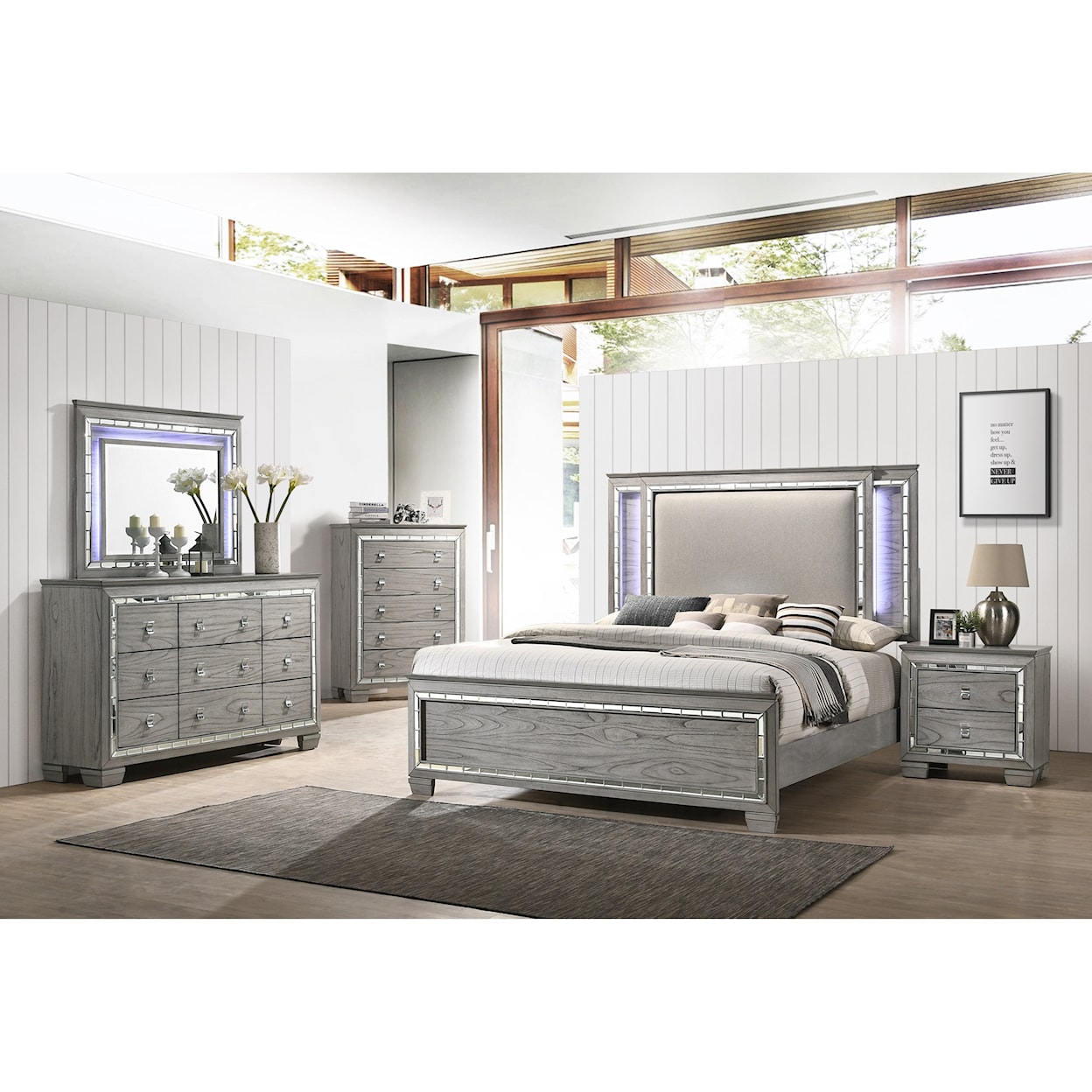 Acme Furniture Antares Queen Bed (LED HB)