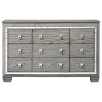 Triple Dresser with Mirror Accents