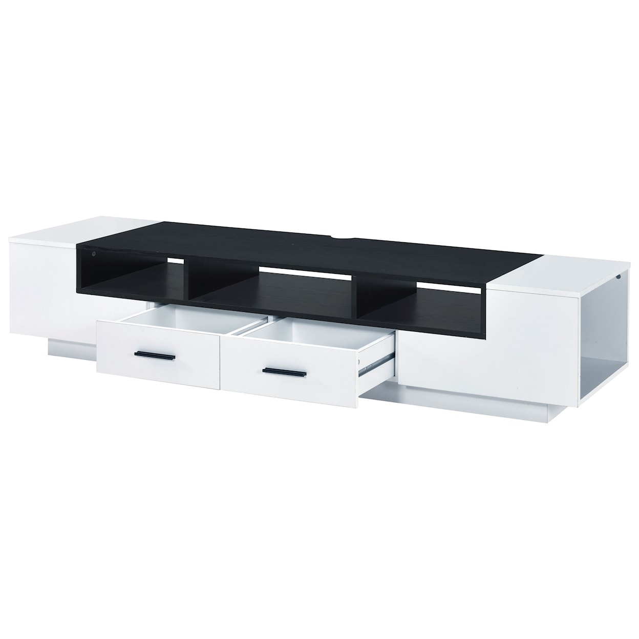 Acme Furniture Armour 70" MELAMINE WHITE & BLACK TV STAND |