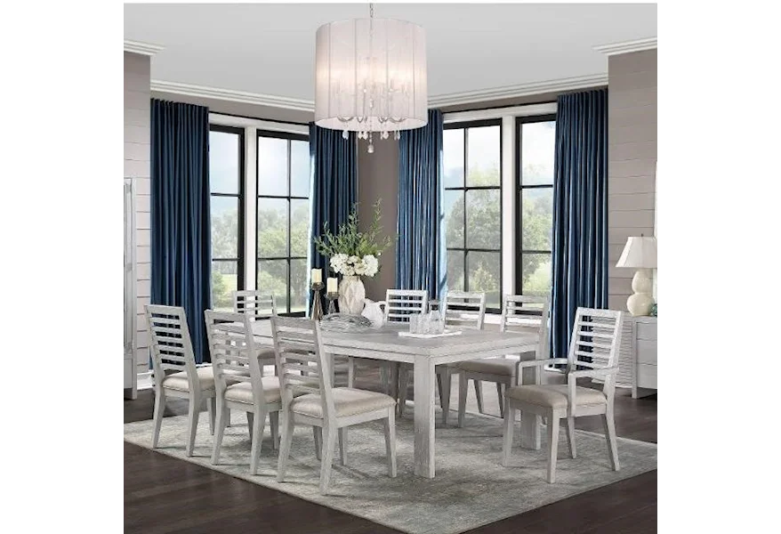 Aromas 9-Piece Table and Chair Set by Acme Furniture at A1 Furniture & Mattress
