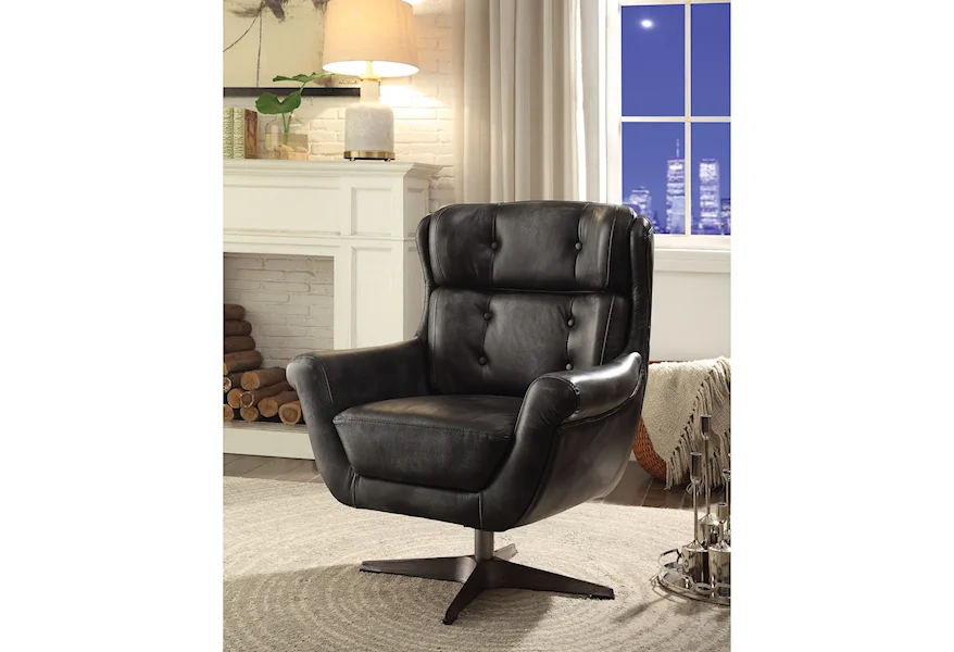 Asotin Accent Swivel Chair by Acme Furniture at A1 Furniture & Mattress