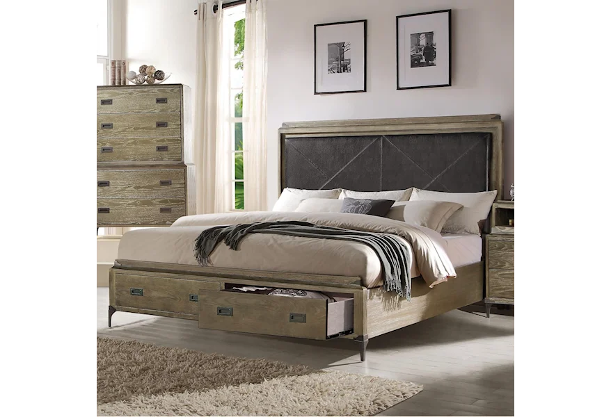 Athouman California King Bed w/Storage by Acme Furniture at Dream Home Interiors