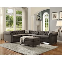 Transitional Sectional Sofa with Tufting
