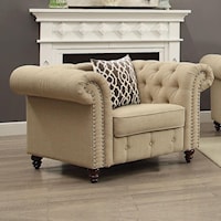 Transitional High Back Chair with Tufting