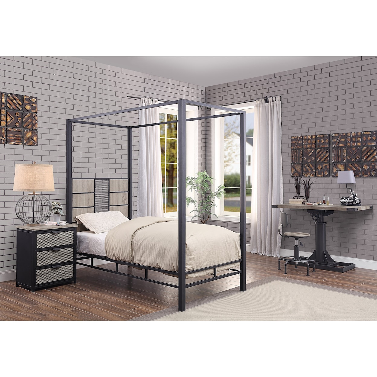 Acme Furniture Baara Twin Canopy Bed