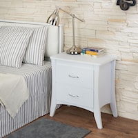 Contemporary Nightstand with Brushed Silver Drawer Pulls