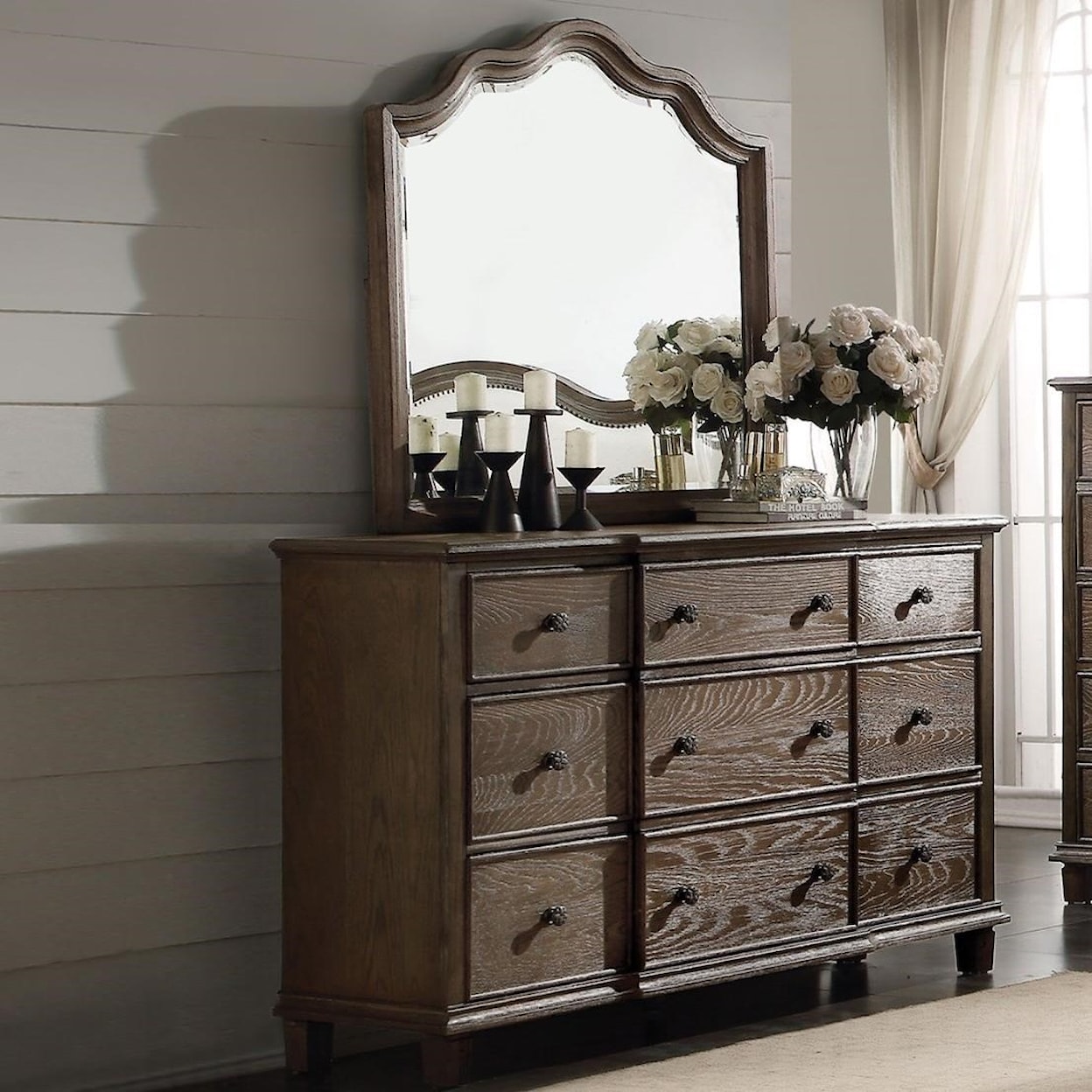 Acme Furniture Baudouin Dresser + Mirror Set