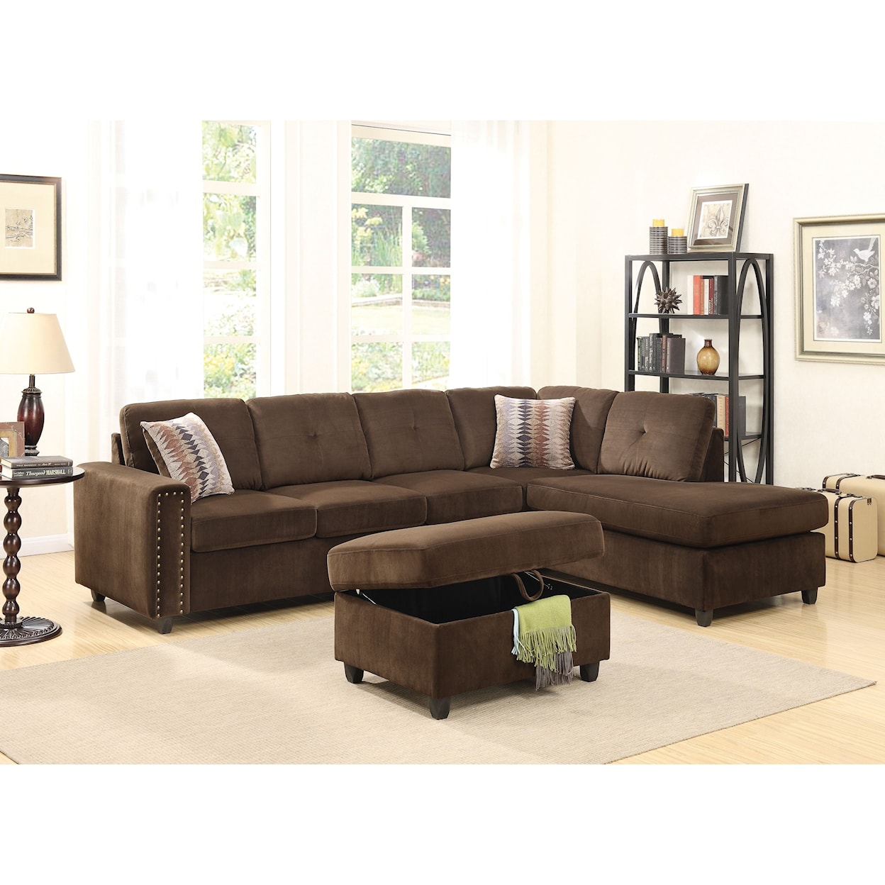 Acme Furniture Belville Sectional Sofa w/Pillows