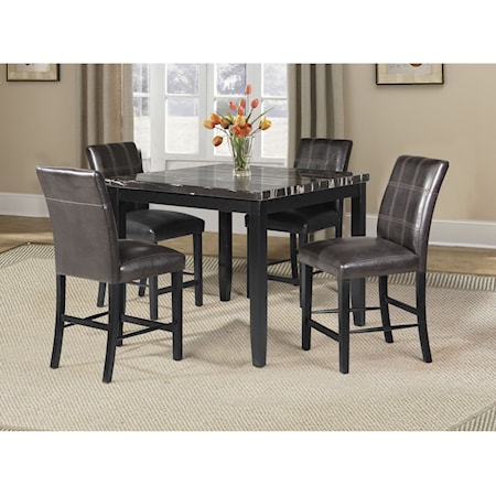 Contemporary Counter Height Dining Set with 4 Chairs