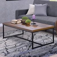 Contemporary Coffee Table with Metal Base