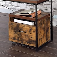 Contemporary File Cabinet with Casters