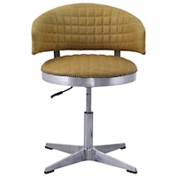 Industrial Leather Swivel Chair with Adjustable Height