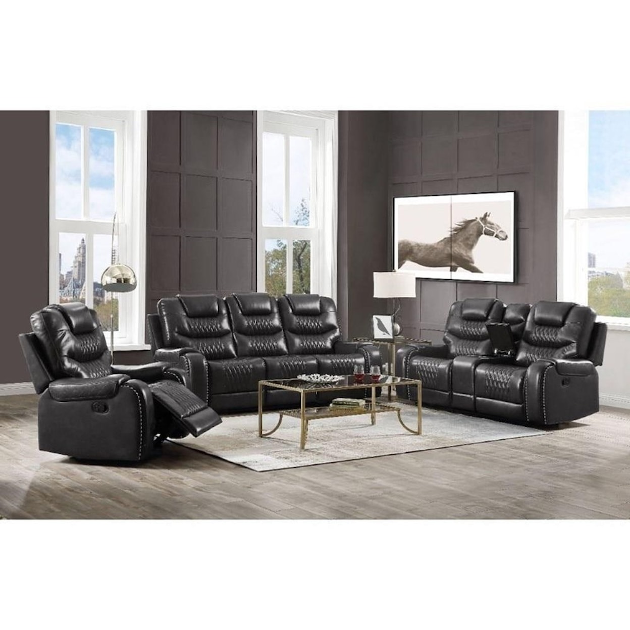 Acme Furniture Braylon Reclining Loveseat w/Console