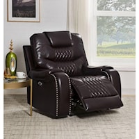 Casual Power Recliner with Diamond Tufting