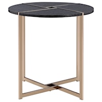 Contemporary End Table with Round Top