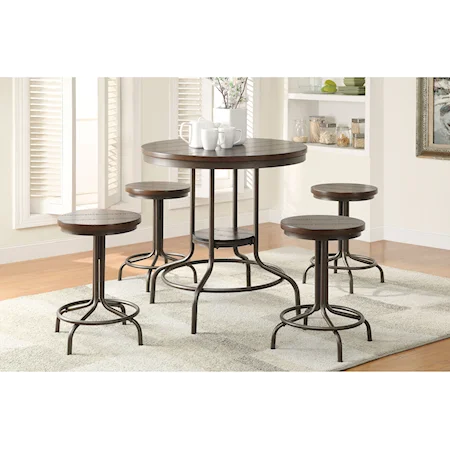 Counter Height Dining Set with 4 Stools