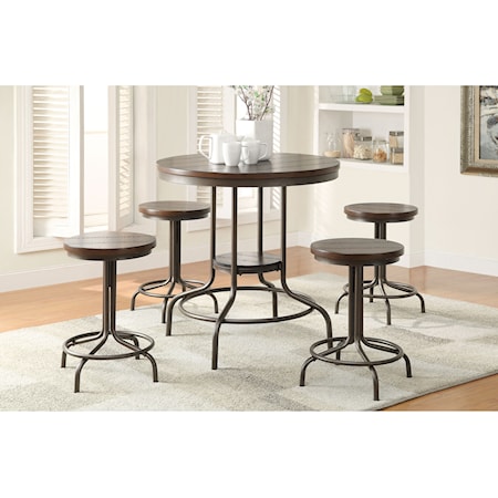 Counter Height Dining Set with 4 Stools