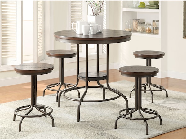 Counter Height Dining Set with 4 Stools