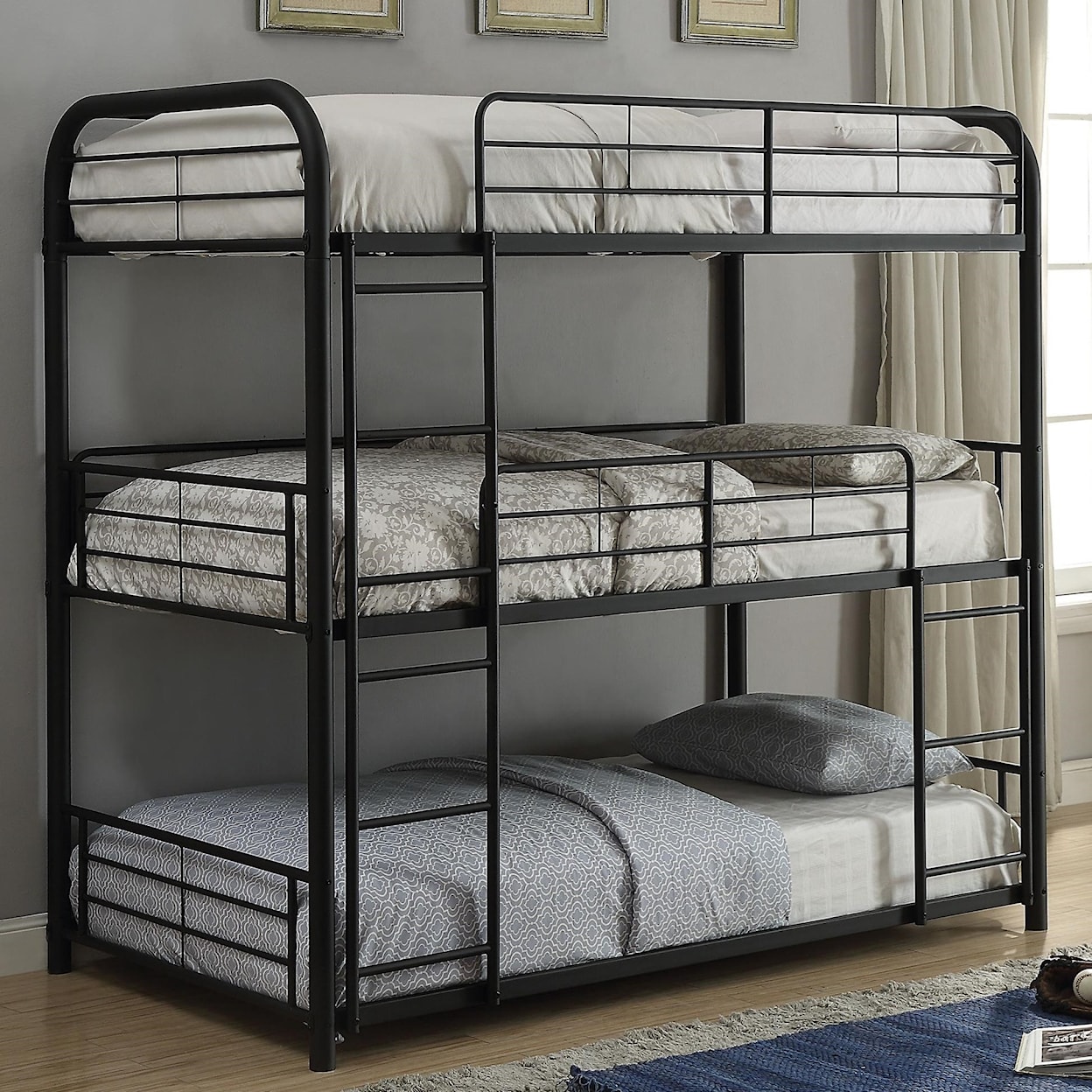 Acme Furniture Cairo Triple Twin Bunk Bed