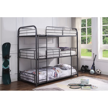 Metal Triple Twin Bunk Bed