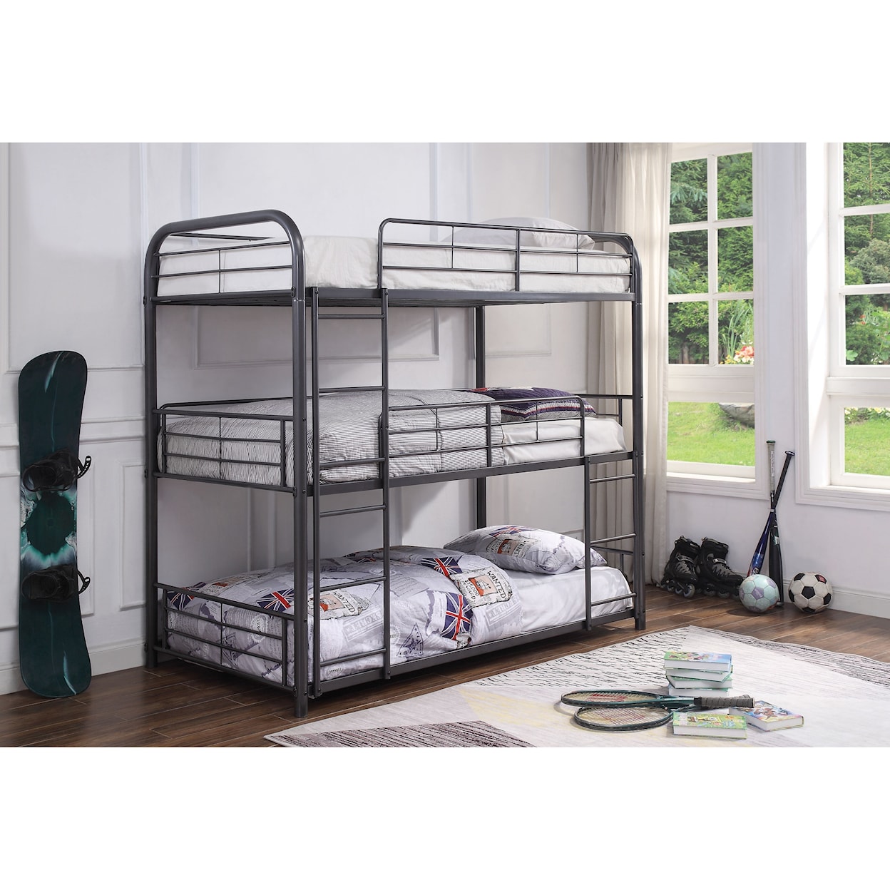 Acme Furniture Cairo Triple Twin Bunk Bed